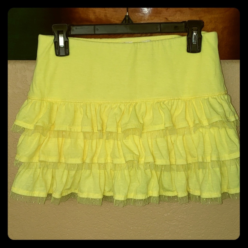 Yellow Girls Mini Skirt